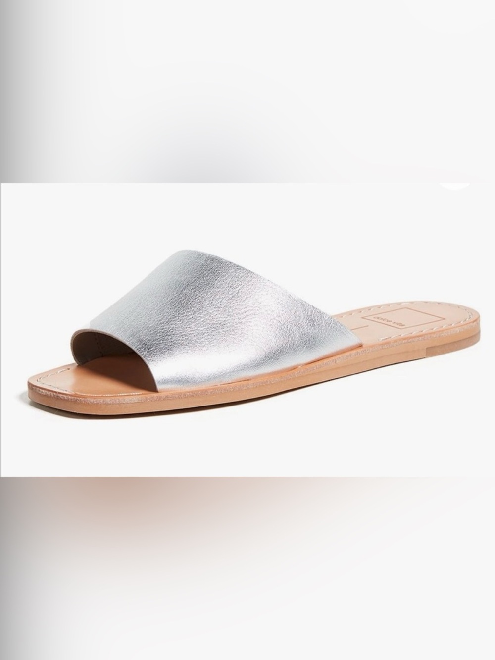 Dolce Vita Cato Silver Leather Slide Sandals